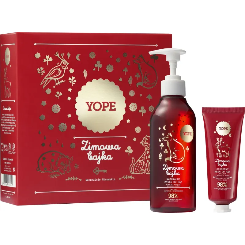ZESTAW KOMETYKÓW ZIMOWA BAJKA MYDŁO W PŁYNIE 300ML + KREM DO RĄK 50ML YOPE
