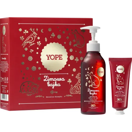 ZESTAW KOMETYKÓW ZIMOWA BAJKA MYDŁO W PŁYNIE 300ML + KREM DO RĄK 50ML YOPE