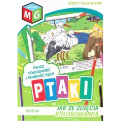 PTAKI. JAK ZE ZDJĘCIA. KOLOROWANKA 6+
