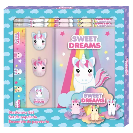 ZESTAW PIŚMIENNICZY 7 ELEMENTÓW SWEET DREAMS JEDNOROŻEC