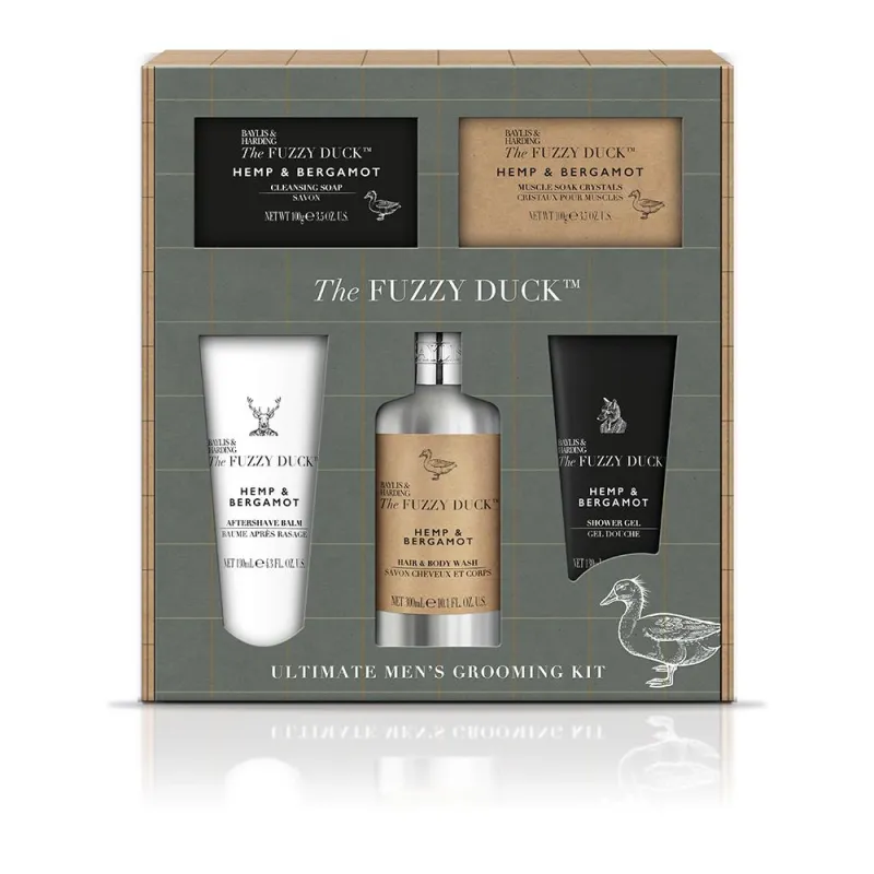 THE FUZZY DUCK MEN'S HEMP & BERGAMOT ZESTAW KOSMETYKÓW DO PIELĘGNACJI 5 SZT BAYLIS & HARDING