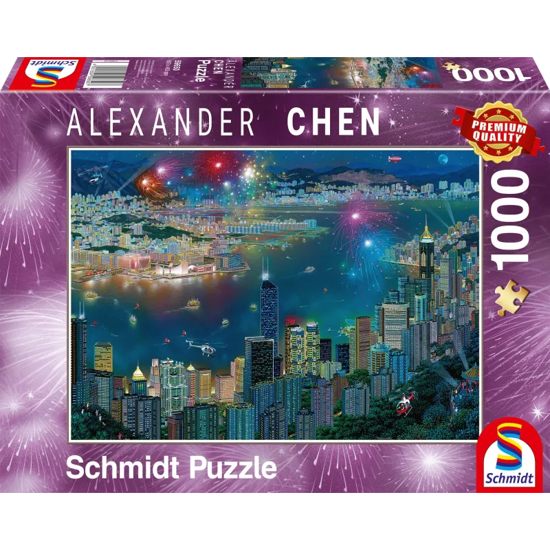 FAJERWERKI NAD HONGKONGIEM PUZZLE 1000 ELEMENTÓW SCHMIDT 12+