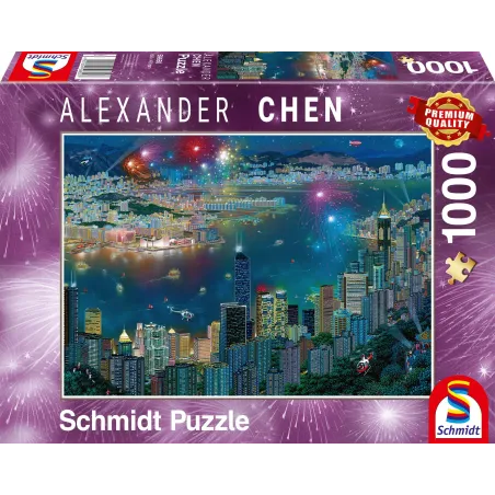 FAJERWERKI NAD HONGKONGIEM PUZZLE 1000 ELEMENTÓW SCHMIDT 12+