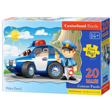 Auto Radiowóz Policja Puzzle Maxi 20 Elementów Castorland 4+ Auto Radiowóz Policja Puzzle Maxi 20 Elementów Castorland 4+