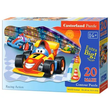 WYŚCIGI AUT PUZZLE MAXI 20 ELEMENTÓW CASTORLAND 4+