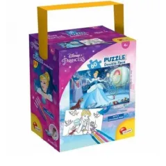 DISNEY KSIĘŻNICZKA PUZZLE DWUSTRONNE 60 ELEMENTÓW LISCIANI 4+