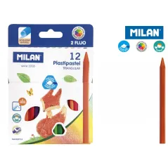 KREDKI ŚWIECOWE TRÓJKĄTNE 12 KOLORÓW MILAN