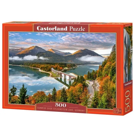 WSCHÓD SŁOŃCA NAD JEZIOREM SYLVENSTEIN NIEMCY PUZZLE 500 ELEMENTÓW 9+