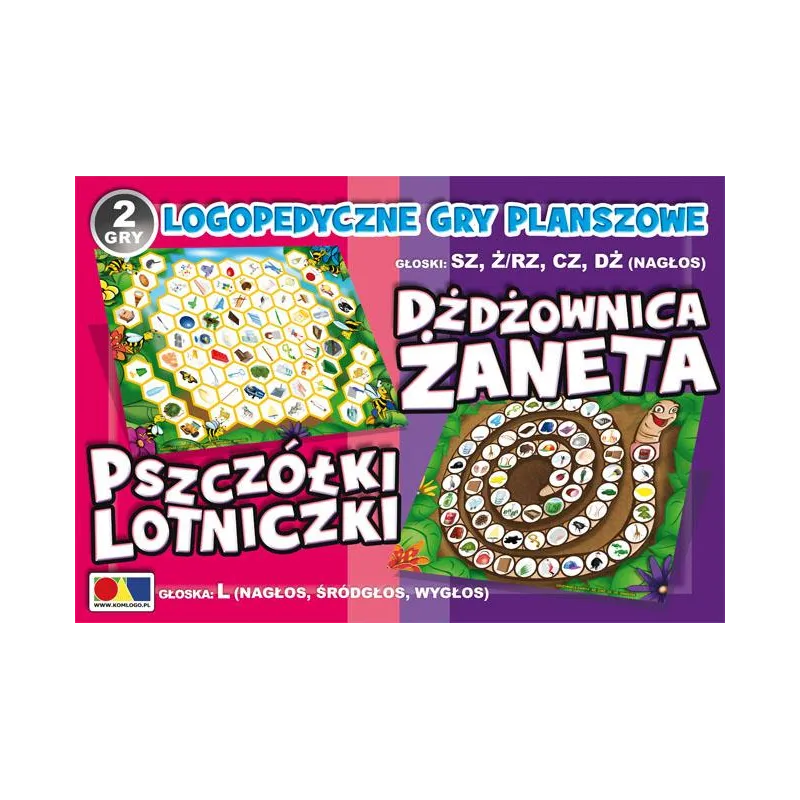 GRA DŻDŻOWNICA ŻANETA - PSZCZÓŁKI LOTNICZKI LOGOPEDYCZNE GRY PLANSZOWE 4+
