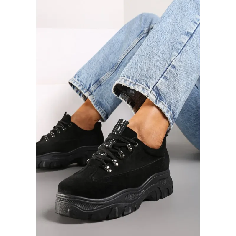 CZARNE ZAMSZOWE SNEAKERSY ROZMIAR 40 II GATUNEK
