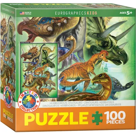 DINOZAURY ROŚLINOŻERNE PUZZLE 100 ELEMENTÓW EUROGRAPHISC 5+
