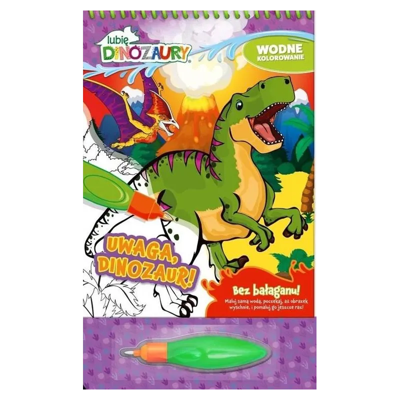 LUBIĘ DINOZAURY. UWAGA, DINOZAUR! WODNE KOLOROWANIE