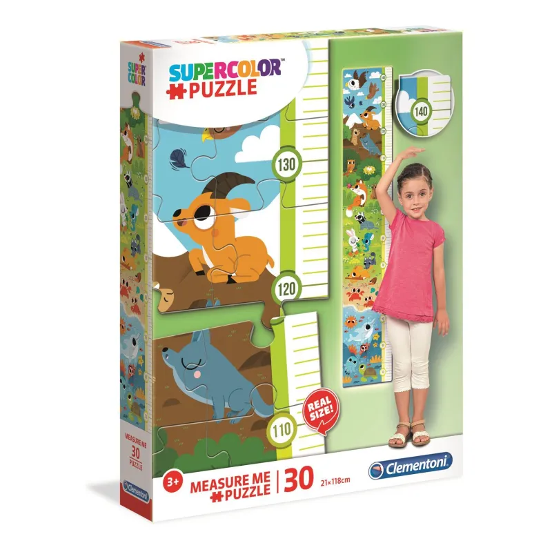 MIARKA WZROSTU SŁODKIE ZWIERZĘTA + PUZZLE 30 ELEMENTÓW CLEMENTONI 3+