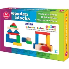 KLOCKI DREWNIANE MINI KOLOROWE 3+