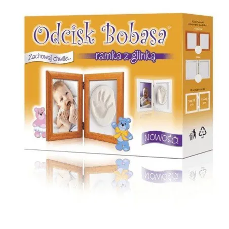 Odcisk Bobasa Ramka Z Glinką Brązowa Odcisk Bobasa Ramka Z Glinką Brązowa