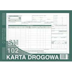 KARTA DROGOWA - SAMOCHÓD CIĘŻAROWY A4 SM/102 A4