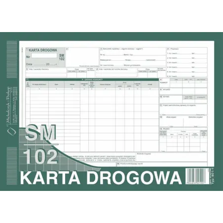 KARTA DROGOWA - SAMOCHÓD CIĘŻAROWY A4 SM/102 A4
