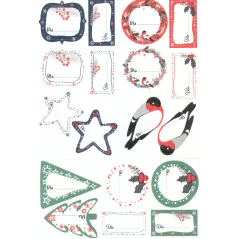 NAKLEJKI NA PREZENTY CHRISTMAS WISHES 12 SZTUK - Eurograf