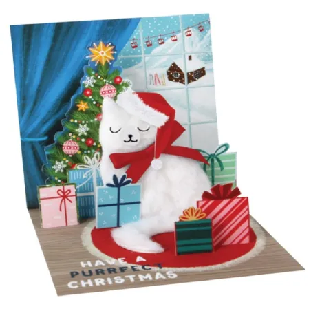 KARNET BOŻONARODZENIOWY SANTA CAT - Upwithpaper