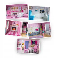 DUŻY DREWNIANY DOMEK DLA LALEK Z AKCESORIAMI 70 X 62 X 27 CM RICOKIDS 7801 II GATUNEK