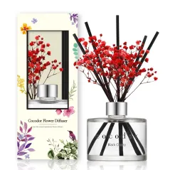 DYFUZOR ZAPACHOWY Z PATYCZKAMI I PRAWDZIWYMI KWIATAMI 200 ML BLACK CHERRY COCODOR