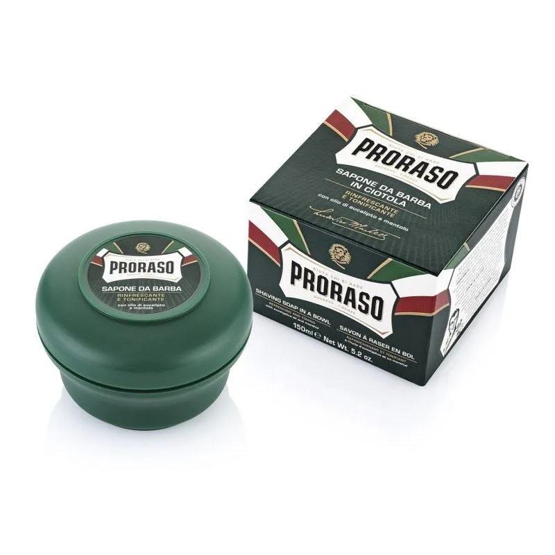 MYDŁO DO GOLENIA W PLASTIKOWYM TYGLU O DZIAŁANIU NAWILŻAJĄCO-OCHRONNYM 150 ML PRORASO GREEN