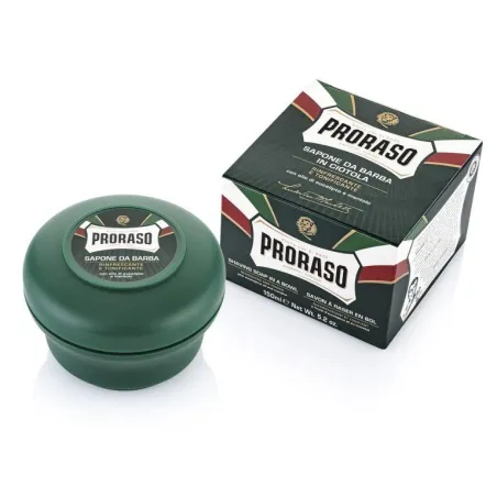 MYDŁO DO GOLENIA W PLASTIKOWYM TYGLU O DZIAŁANIU NAWILŻAJĄCO-OCHRONNYM 150 ML PRORASO GREEN
