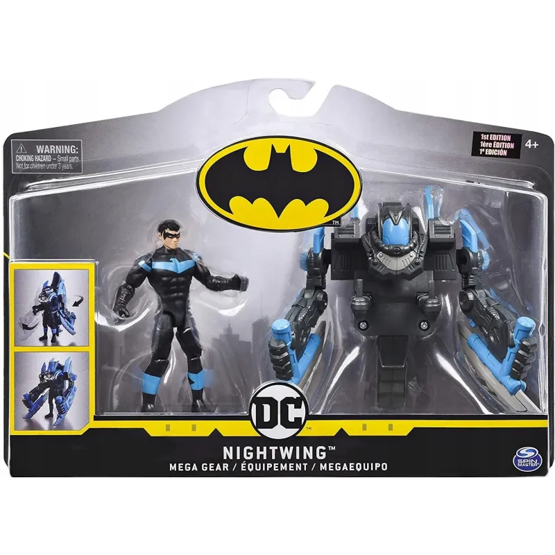 BATMAN FIGURKA MEGATRANSFORMACJA 4 NIGHTWING + MEGA GEAR 4+