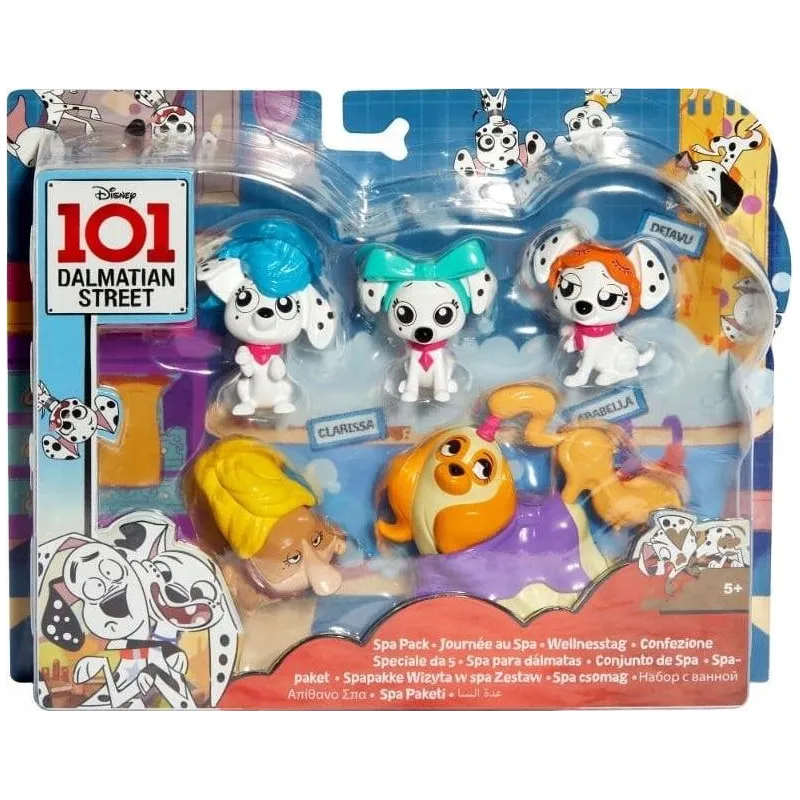 101 DALMATYŃCZYKÓW ZESTAW FIGUREK WIZYTA W SPA  5+