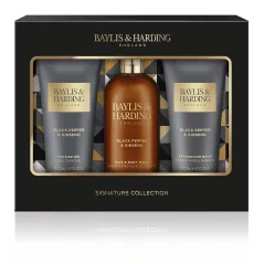 BAYLIS & HARDING SIGNATURE MEN'S BLACK PEPPER & GINSENG ŻEL POD PRYSZNIC 200 ML + ŻEL DO MYCIA CIAŁA I WŁOSÓW 300 ML + BALSAM