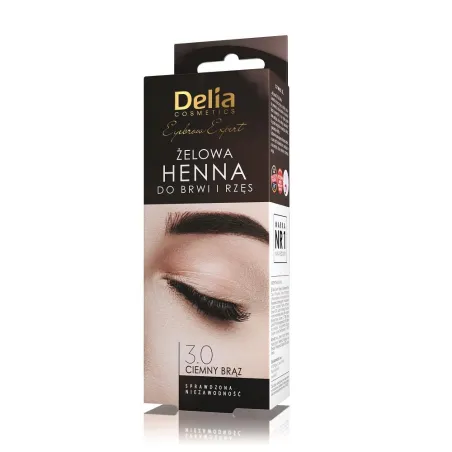 HENNA DO BRWI ŻELOWA 3.0 CIEMNY BRĄZ 15ML DELIA COSMETICS