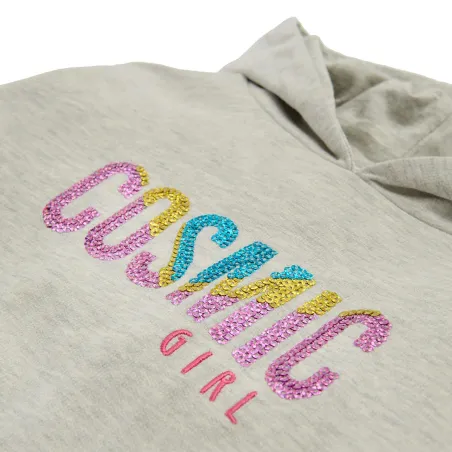 Bluza Z Kapturem Dziewczęca Szara Cosmic Girl 152 Cm Cool Club