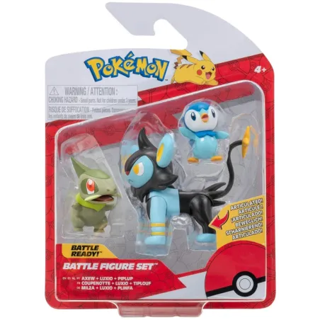 Pokemon 3 Figurki Bitewne Axew Luxio Piplup 3+ Pokemon 3 Figurki Bitewne Axew Luxio Piplup 3+