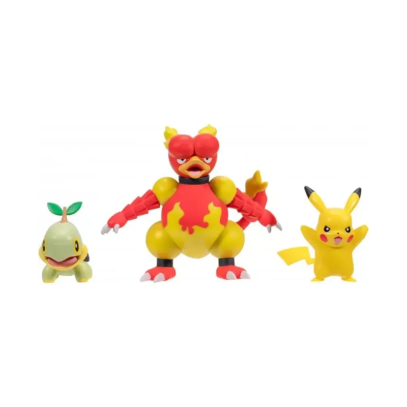 POKEMON 3 FIGURKI BITEWNE PIKACHU MAGMAR TURTWIG 3+