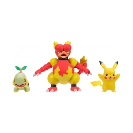 Pokemon 3 Figurki Bitewne Pikachu Magmar Turtwig 3+