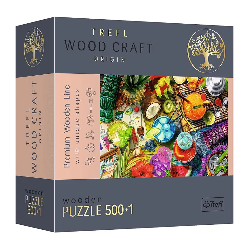 KOLOROWE KOKTAJLE PUZZLE DREWNIANE 500 ELEMENTÓW TREFL 8+