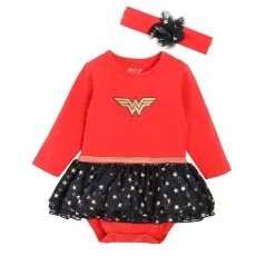 KOMPLET DZIEWCZĘCY BODY SUKIENKA I OPASKA WONDER WOMAN 68 CM COOL CLUB