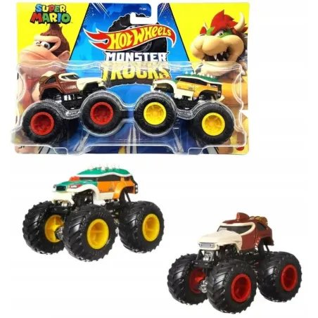 HOT WHEELS MONSTER TRUCKS DEMOLITION DOUBLES SUPER MARIO DONKEY VS BOWSER 3+