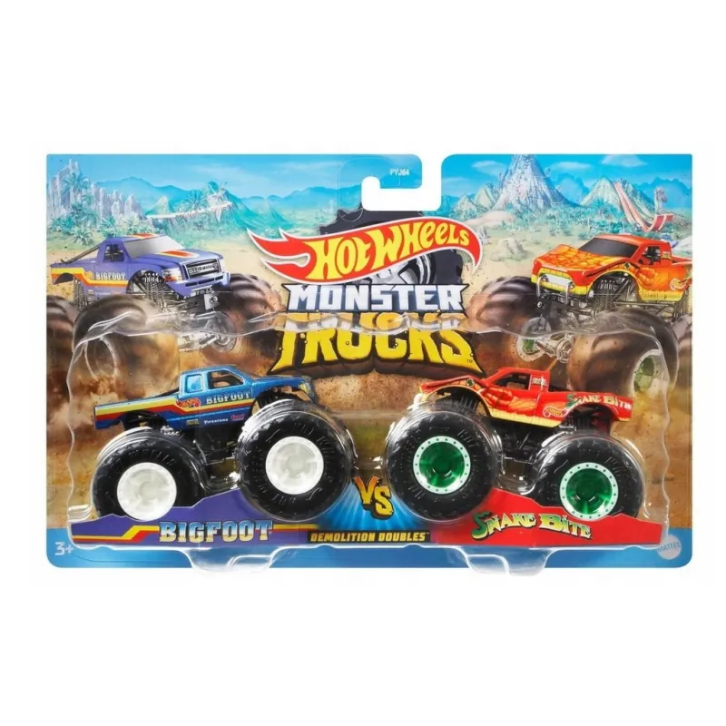 HOT WHEELS MONSTER TRUCKS BIGFOOT VS SNAKE BITE 3+