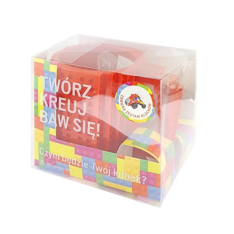 KUBEK KLOCKOWY CZERWONY 350 ML