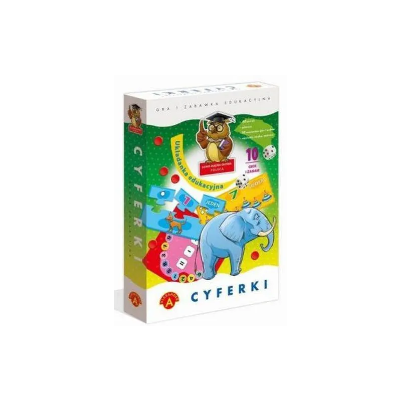 SOWA MĄDRA GŁOWA CYFERKI UKŁADANKA EDUKACYJNA 4+