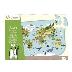 MAPA WYSTĘPOWANIA ZWIERZĄT PUZZLE 76 ELEMENTÓW 6+