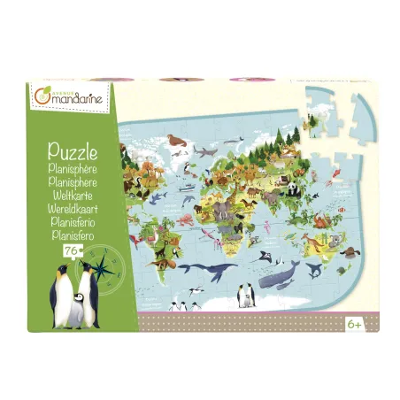 MAPA WYSTĘPOWANIA ZWIERZĄT PUZZLE 76 ELEMENTÓW 6+
