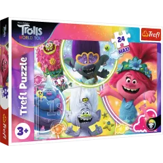 MUZYCZNY ŚWIAT TROLI PUZZLE 24ELEMENTY MAXI 3+