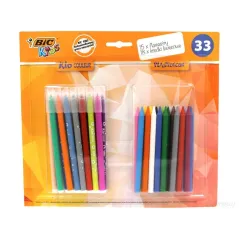 FLAMASTRY + KREDKI ŚWIECOWE 33 ELEMENTY BIC