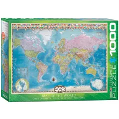 MAPA ŚWIATA PUZZLE 1000 ELEMENTÓW EUROGRAPHICS 12+