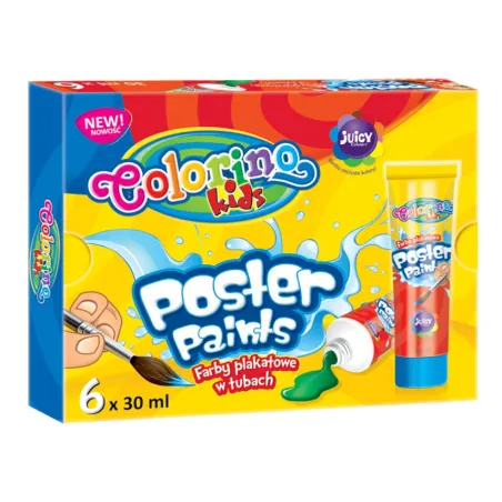 FARBY PLAKATOWE W TUBACH 6 KOLORÓW COLORINO KIDS