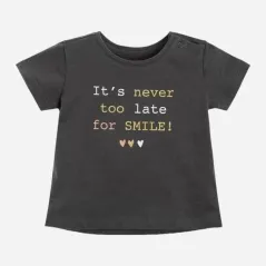 KOSZULKA NIEMOWLĘCA DLA DZIEWCZYNKI IT'S NEVER TOO LATE FOR SMILE! 98 CM COOL CLUB