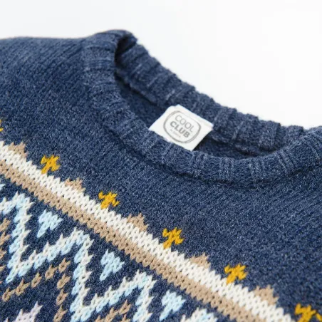 Sweter Chłopięcy Wzorzysty Granatowy Melanż 92 Cm Cool Club