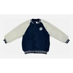 BLUZA CHŁOPIĘCA ROZPINANA GRANATOWO-SZARA 128 CM COOL CLUB